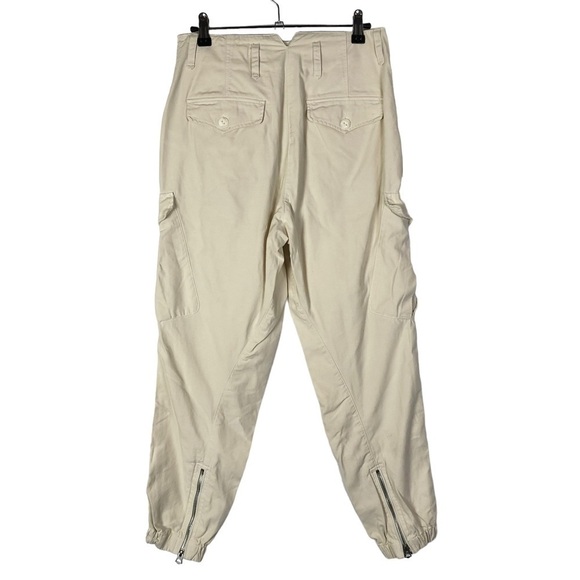 Rag & Bone Cotton Cropped Tapered Cargo Ecru Khaki Pants 27 - Picture 2 of 4